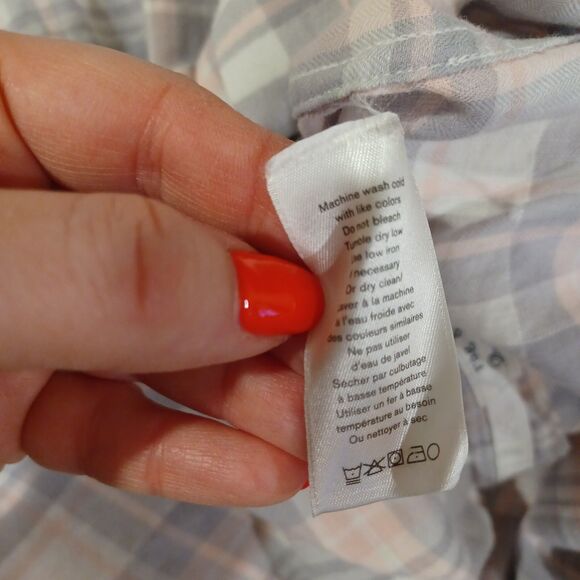 Rag & Bone Fit 3 Regular Fit Beach Shirt Check Pink Plaid Long Sleeve Size XL - Picture 11 of 11